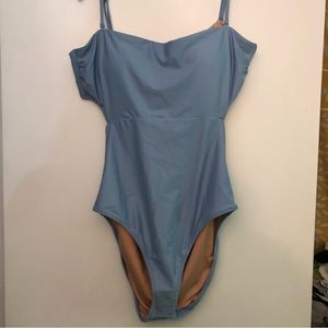 NWT J Crew Cut Out One Piece Swimsuit in Blue Mist 16